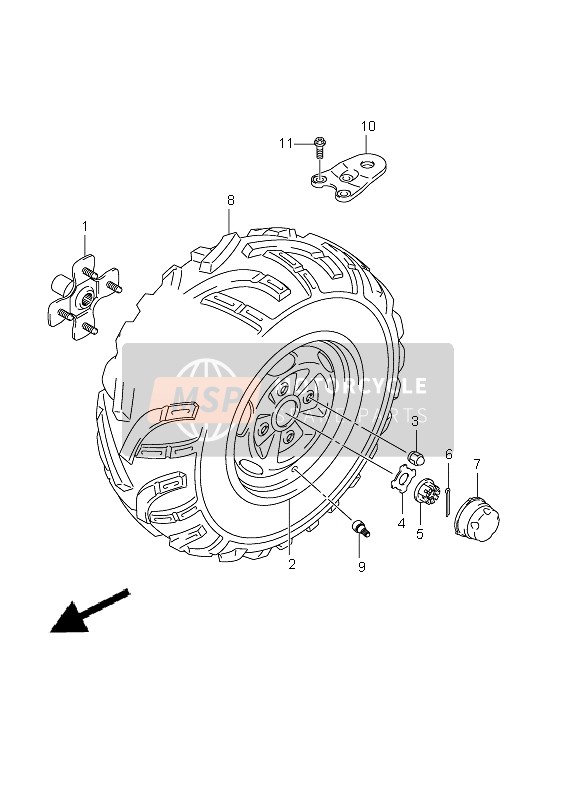 Roue arrière gauche (LT-A750XPZ P17)