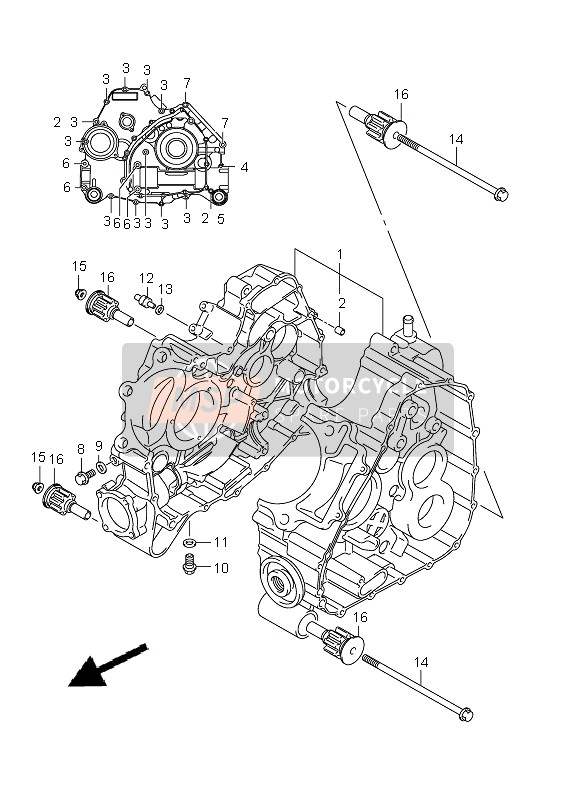 Suzuki LT-A750X(Z) KINGQUAD AXi 4X4 2012 Crankcase for a 2012 Suzuki LT-A750X(Z) KINGQUAD AXi 4X4