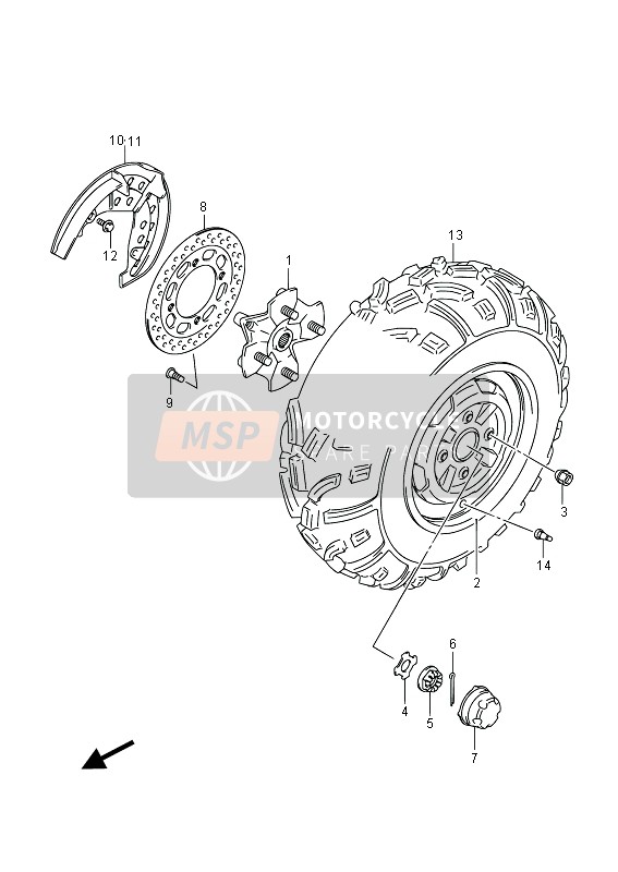 Suzuki LT-A750X(Z) KINGQUAD AXi 4X4 2014 Front Wheel (LT-A750X) for a 2014 Suzuki LT-A750X(Z) KINGQUAD AXi 4X4