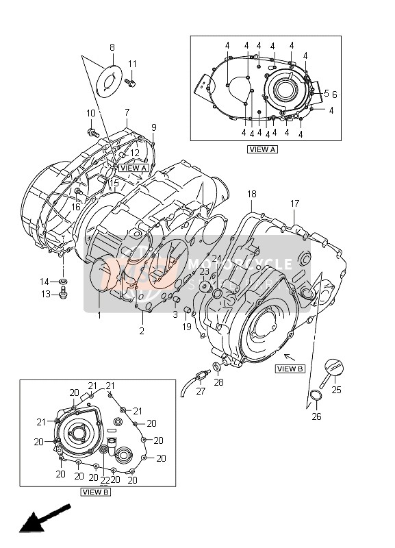 Suzuki LT-A400(Z) KINGQUAD ASi 4x4 2012 Crankcase Cover for a 2012 Suzuki LT-A400(Z) KINGQUAD ASi 4x4