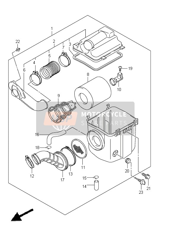 Suzuki LT-A400(Z) KINGQUAD ASi 4x4 2012 Air Cleaner (LT-A400FZ P17) for a 2012 Suzuki LT-A400(Z) KINGQUAD ASi 4x4