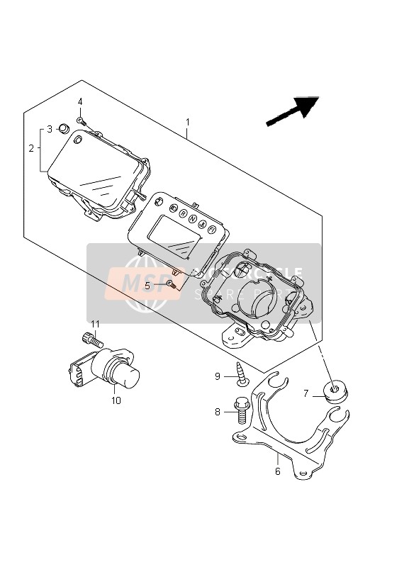 Suzuki LT-A400(Z) KINGQUAD ASi 4x4 2012 Snelheidsmeter (LT-A400F P24) voor een 2012 Suzuki LT-A400(Z) KINGQUAD ASi 4x4