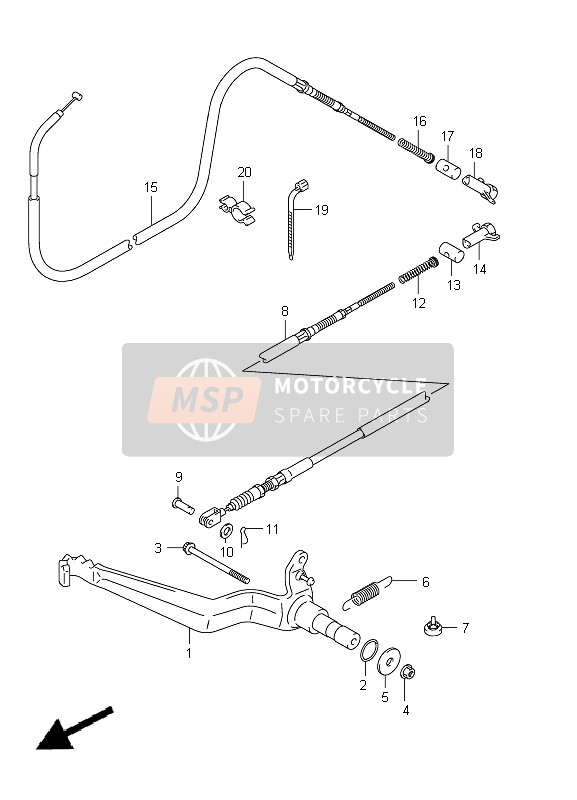 Suzuki LT-A400(Z) KINGQUAD ASi 4x4 2012 Frein arriere pour un 2012 Suzuki LT-A400(Z) KINGQUAD ASi 4x4