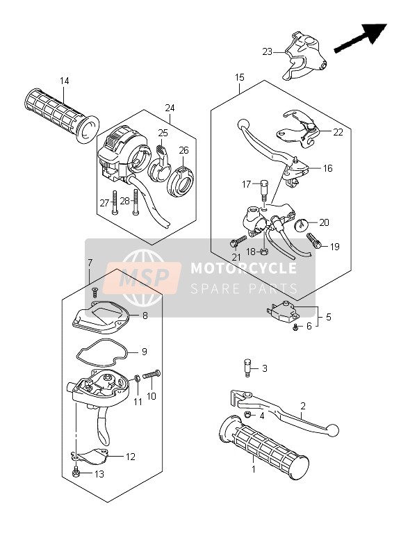 Suzuki LT-A400(Z) KINGQUAD ASi 4x4 2012 Handle Lever for a 2012 Suzuki LT-A400(Z) KINGQUAD ASi 4x4