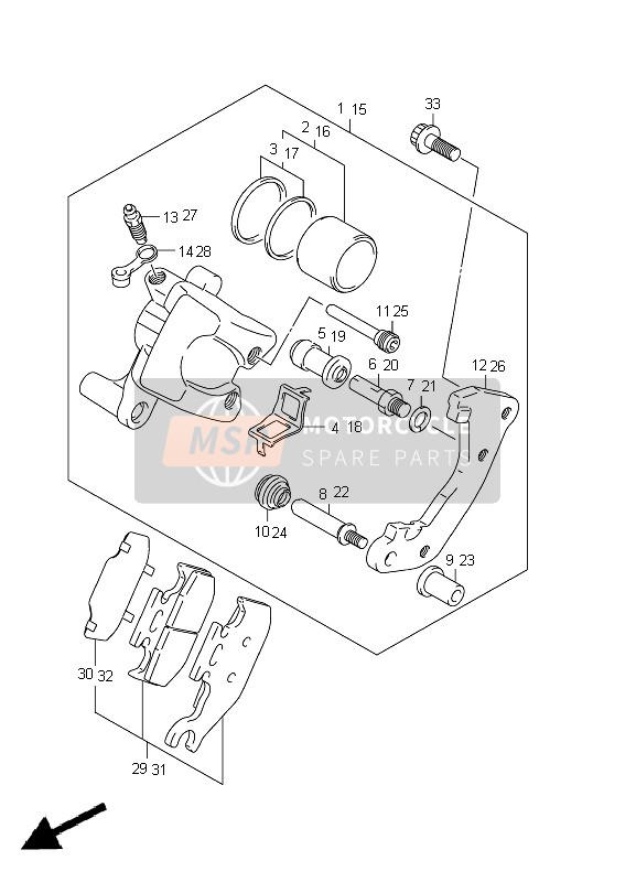 Suzuki LT-A400(Z) KINGQUAD ASi 4x4 2012 BREMSSATTEL VORNE für ein 2012 Suzuki LT-A400(Z) KINGQUAD ASi 4x4