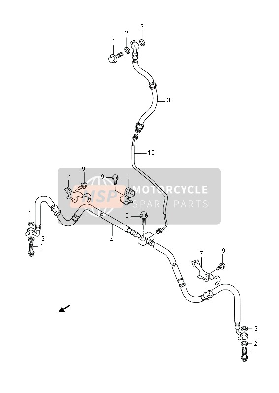 Suzuki LT-A400F(Z) KINGQUAD ASi 4x4 2013 Tubo freno anteriore per un 2013 Suzuki LT-A400F(Z) KINGQUAD ASi 4x4