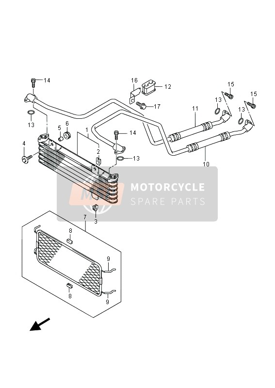 Suzuki LT-A400F(Z) KINGQUAD ASi 4x4 2015 Oil Cooler (LT-A400F) for a 2015 Suzuki LT-A400F(Z) KINGQUAD ASi 4x4