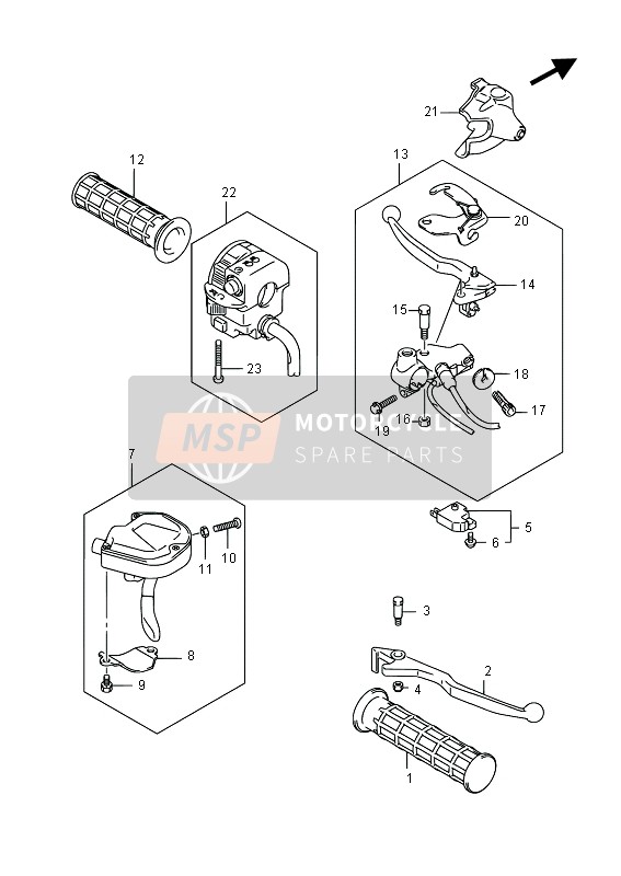 Suzuki LT-A500XP(Z) KINGQUAD AXi 4x4 2015 Handle Lever for a 2015 Suzuki LT-A500XP(Z) KINGQUAD AXi 4x4