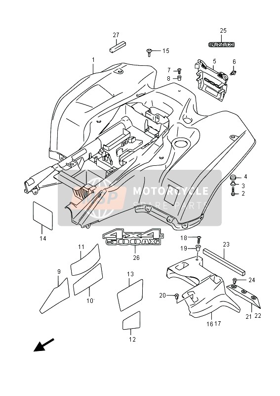 6311131G42PHW, Fender, Rear (Camouflage), Suzuki, 0