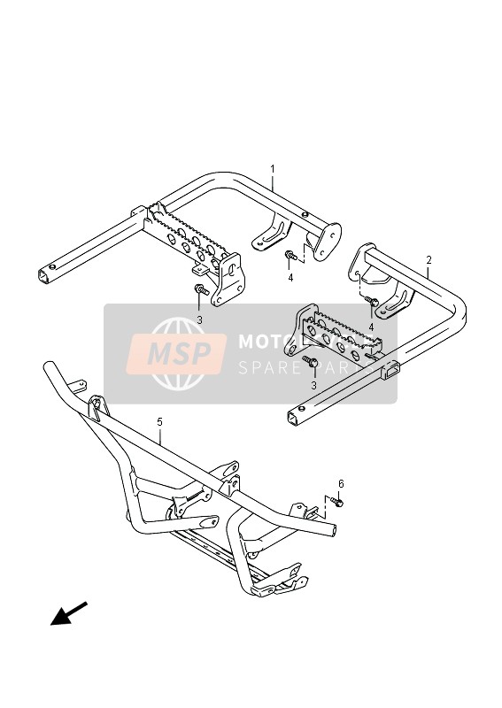 Suzuki LT-A500X(Z) KINGQUAD AXi 4x4 2015 Footrest for a 2015 Suzuki LT-A500X(Z) KINGQUAD AXi 4x4