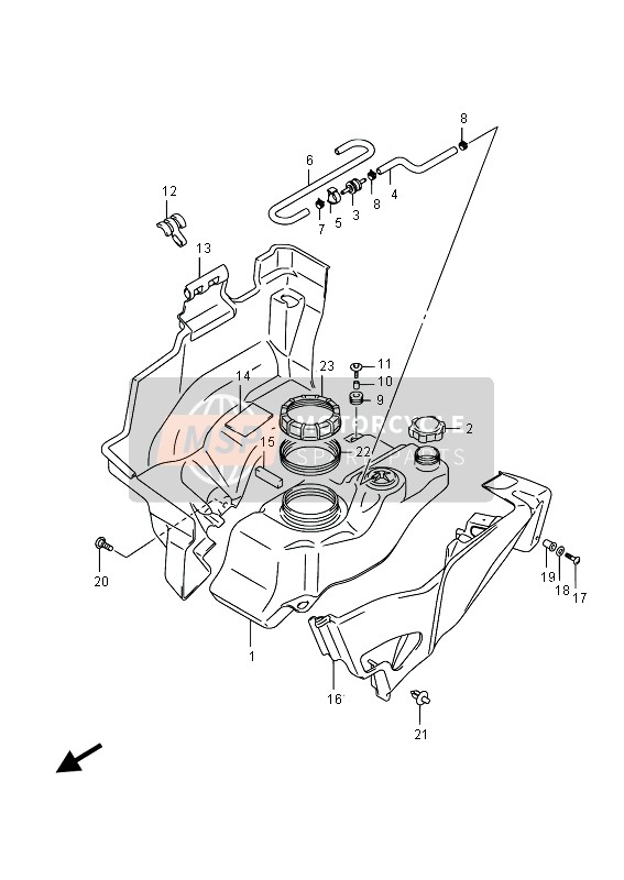 Suzuki LT-A500X(Z) KINGQUAD AXi 4x4 2015 Réservoir d'essence pour un 2015 Suzuki LT-A500X(Z) KINGQUAD AXi 4x4