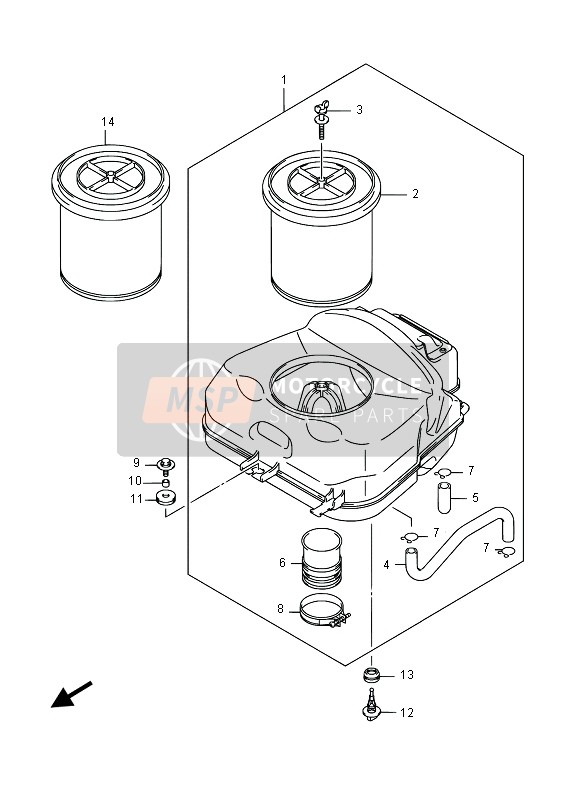 Suzuki LT-A750XV(Z) KINGQUAD AXi 4X4 2015 Air Cleaner for a 2015 Suzuki LT-A750XV(Z) KINGQUAD AXi 4X4