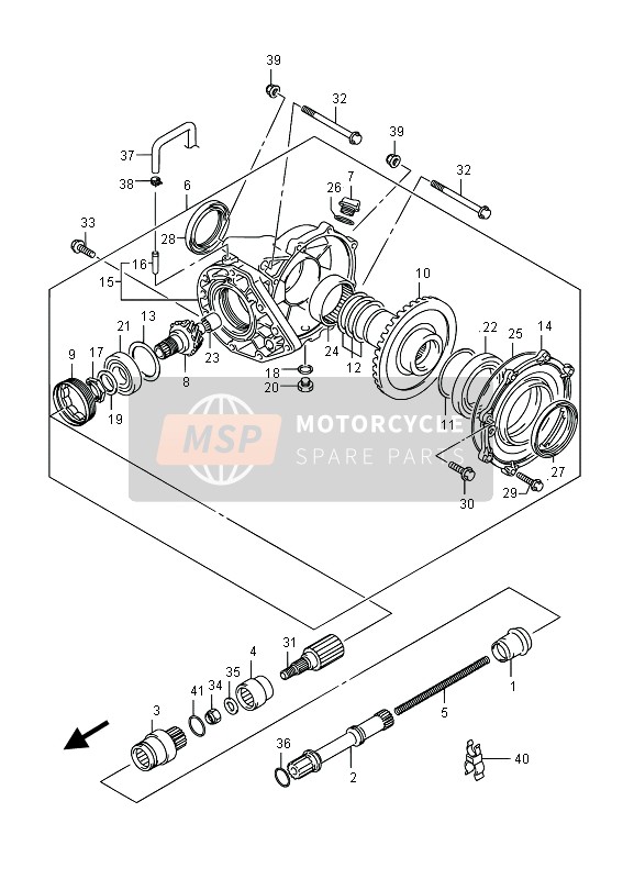 Suzuki LT-A750XV(Z) KINGQUAD AXi 4X4 2015 Engranaje cónico final (Posterior) para un 2015 Suzuki LT-A750XV(Z) KINGQUAD AXi 4X4