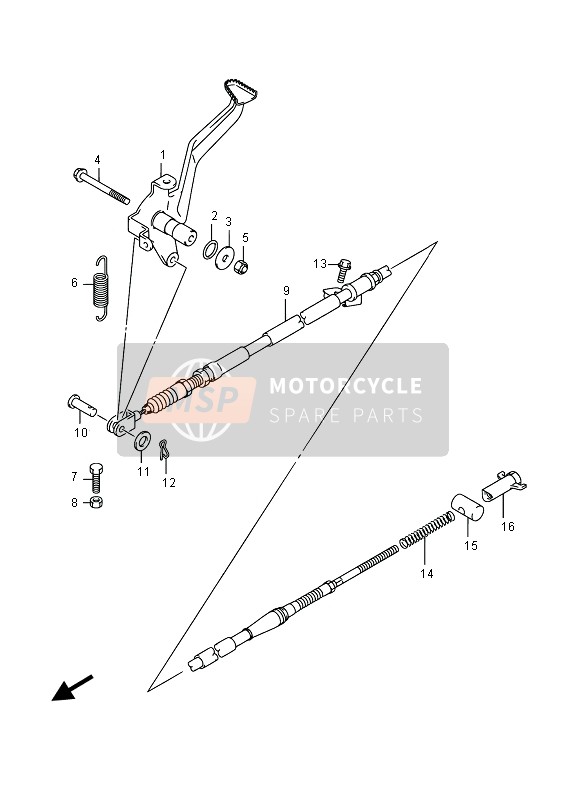 Suzuki LT-A750XV(Z) KINGQUAD AXi 4X4 2015 Brake Pedal for a 2015 Suzuki LT-A750XV(Z) KINGQUAD AXi 4X4