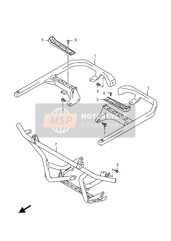 Suzuki LT-A750XV(Z) KINGQUAD AXi 4X4 2015 Poggiapiedi per un 2015 Suzuki LT-A750XV(Z) KINGQUAD AXi 4X4