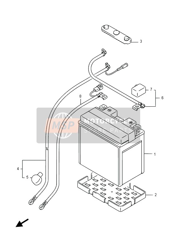 Suzuki LT-A750X(Z) KINGQUAD AXi 4X4 2015 Batteria per un 2015 Suzuki LT-A750X(Z) KINGQUAD AXi 4X4