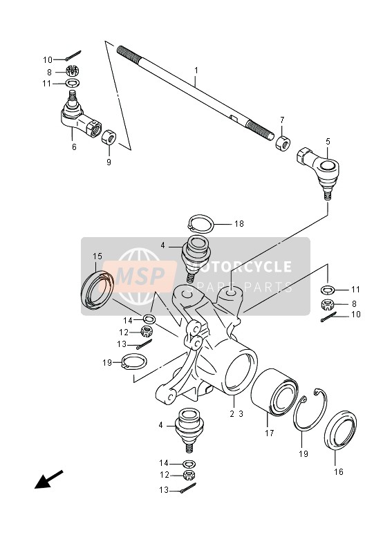 Suzuki LT-A750X(Z) KINGQUAD AXi 4X4 2015 Steering Knuckle for a 2015 Suzuki LT-A750X(Z) KINGQUAD AXi 4X4