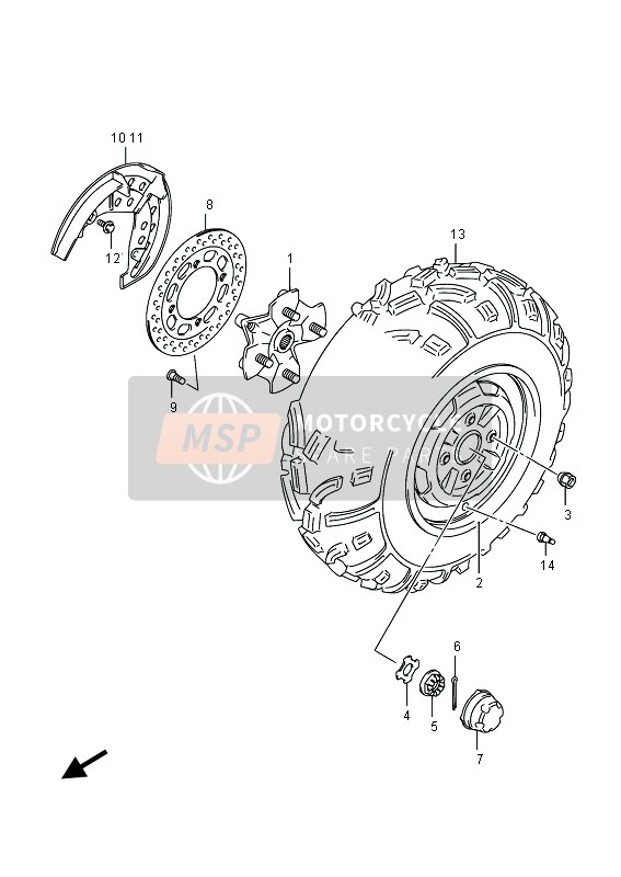 Suzuki LT-A750X(Z) KINGQUAD AXi 4X4 2015 Front Wheel for a 2015 Suzuki LT-A750X(Z) KINGQUAD AXi 4X4