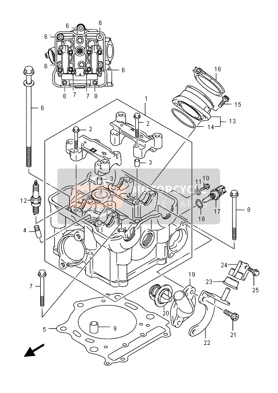 Suzuki LT-A750XPV(ZV) KINGQUAD AXi 4X4 2015 Testata per un 2015 Suzuki LT-A750XPV(ZV) KINGQUAD AXi 4X4