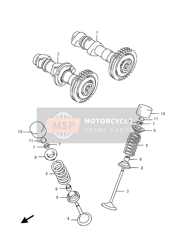 Suzuki LT-A750XPV(ZV) KINGQUAD AXi 4X4 2015 Árbol De Levas & Válvula para un 2015 Suzuki LT-A750XPV(ZV) KINGQUAD AXi 4X4