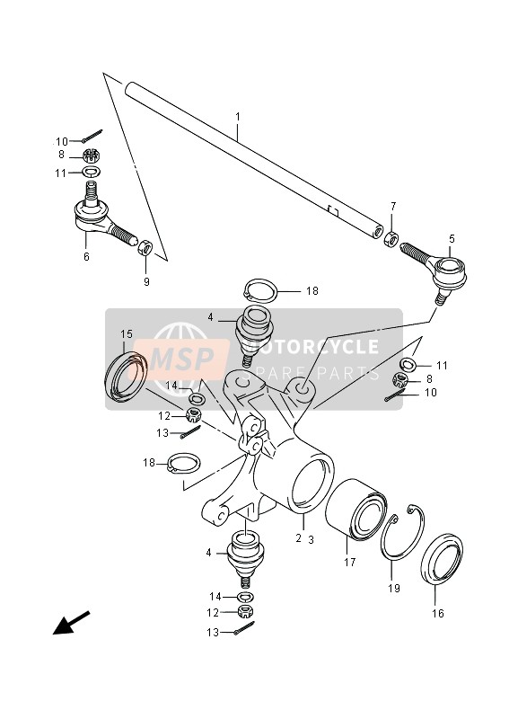 Suzuki LT-A750XPV(ZV) KINGQUAD AXi 4X4 2015 Steering Knuckle for a 2015 Suzuki LT-A750XPV(ZV) KINGQUAD AXi 4X4