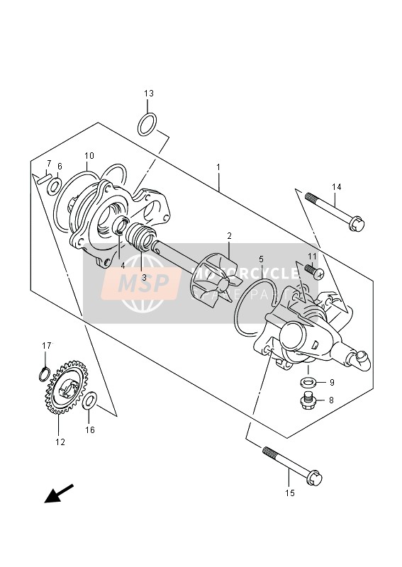 Suzuki LT-A750XP(Z) KINGQUAD AXi 4x4 2015 Pompe à eau pour un 2015 Suzuki LT-A750XP(Z) KINGQUAD AXi 4x4