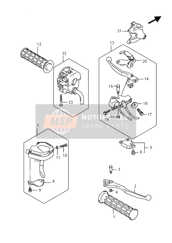 Suzuki LT-A750XP(Z) KINGQUAD AXi 4x4 2015 Handle Lever for a 2015 Suzuki LT-A750XP(Z) KINGQUAD AXi 4x4