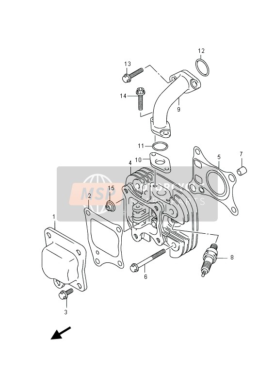 Suzuki LT-Z50 QUADSPORT 2015 Cilindro per un 2015 Suzuki LT-Z50 QUADSPORT