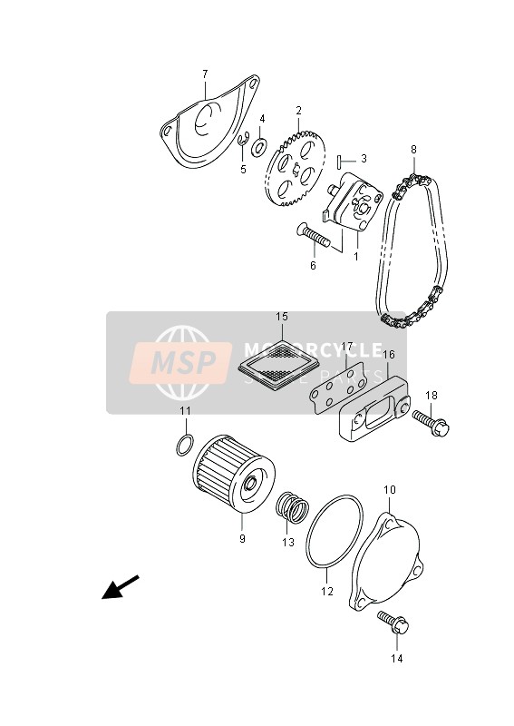 Suzuki LT-Z90 QUADSPORT 2015 Oil Pump for a 2015 Suzuki LT-Z90 QUADSPORT