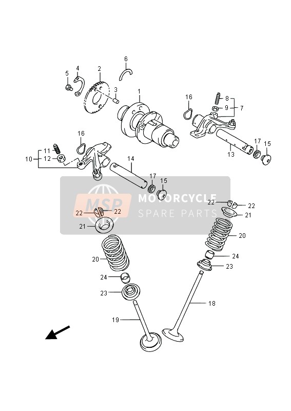 Suzuki LT-A400F KINGQUAD ASi 4X4 2016 Camshaft & Valve for a 2016 Suzuki LT-A400F KINGQUAD ASi 4X4