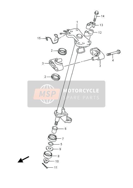 Suzuki LT-A400F KINGQUAD ASi 4X4 2016 Steering Shaft for a 2016 Suzuki LT-A400F KINGQUAD ASi 4X4