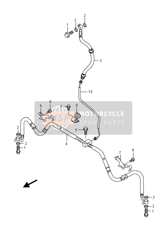 Suzuki LT-A400F KINGQUAD ASi 4X4 2016 Front Brake Hose for a 2016 Suzuki LT-A400F KINGQUAD ASi 4X4