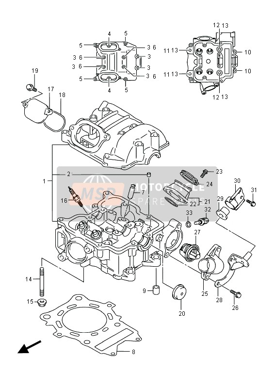 Suzuki LT-A500X KINGQUAD AXi 4X4 2016 Cylinder Head for a 2016 Suzuki LT-A500X KINGQUAD AXi 4X4