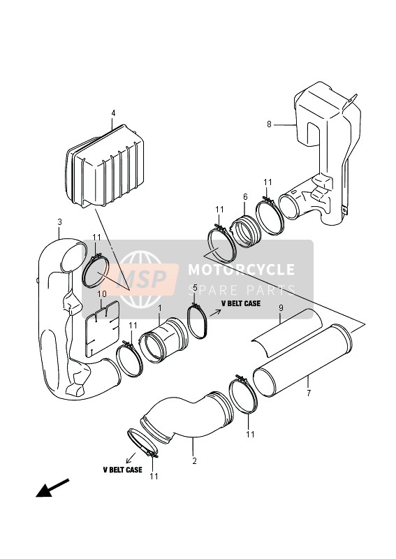 Suzuki LT-A750X(Z) KINGQUAD AXi 4X4 2016 Conduit de refroidissement de la courroie pour un 2016 Suzuki LT-A750X(Z) KINGQUAD AXi 4X4