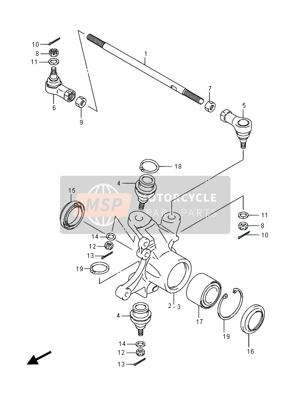 Suzuki LT-A750X(Z) KINGQUAD AXi 4X4 2016 Steering Knuckle for a 2016 Suzuki LT-A750X(Z) KINGQUAD AXi 4X4