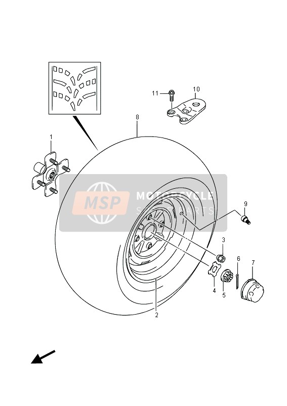 Suzuki LT-A750X(Z) KINGQUAD AXi 4X4 2016 LH Rear Wheel for a 2016 Suzuki LT-A750X(Z) KINGQUAD AXi 4X4