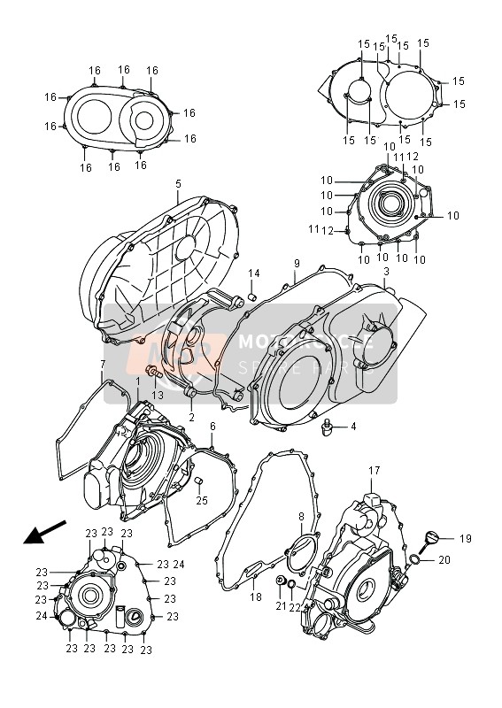 Suzuki LT-A750XP(Z) KINGQUAD AXi 4x4 2016 Crankcase Cover for a 2016 Suzuki LT-A750XP(Z) KINGQUAD AXi 4x4