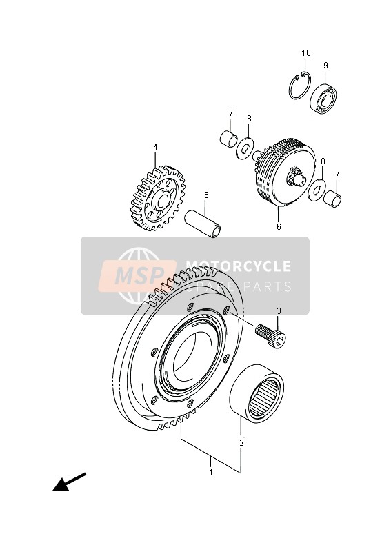 Suzuki LT-A750XP(Z) KINGQUAD AXi 4x4 2016 Starter Clutch for a 2016 Suzuki LT-A750XP(Z) KINGQUAD AXi 4x4