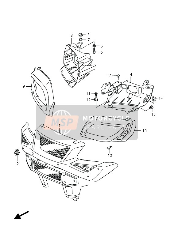 Suzuki LT-A750XP(Z) KINGQUAD AXi 4x4 2016 La grille de devant pour un 2016 Suzuki LT-A750XP(Z) KINGQUAD AXi 4x4