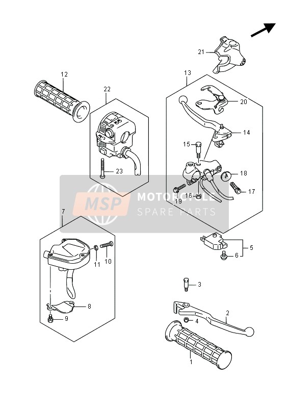 Suzuki LT-A750XP(Z) KINGQUAD AXi 4x4 2016 Handle Lever for a 2016 Suzuki LT-A750XP(Z) KINGQUAD AXi 4x4