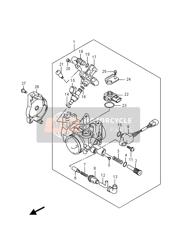 Suzuki LT-F400F KINGQUAD FSi 4X4 2016 Throttle Body for a 2016 Suzuki LT-F400F KINGQUAD FSi 4X4