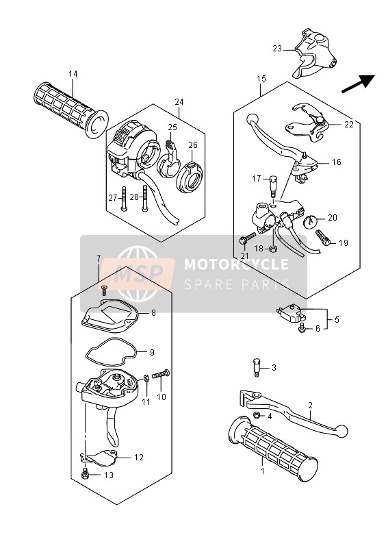 Suzuki LT-F400F KINGQUAD FSi 4X4 2016 Handle Lever for a 2016 Suzuki LT-F400F KINGQUAD FSi 4X4