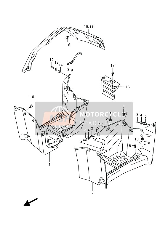 Suzuki LT-F400F KINGQUAD FSi 4X4 2016 Mudguard for a 2016 Suzuki LT-F400F KINGQUAD FSi 4X4