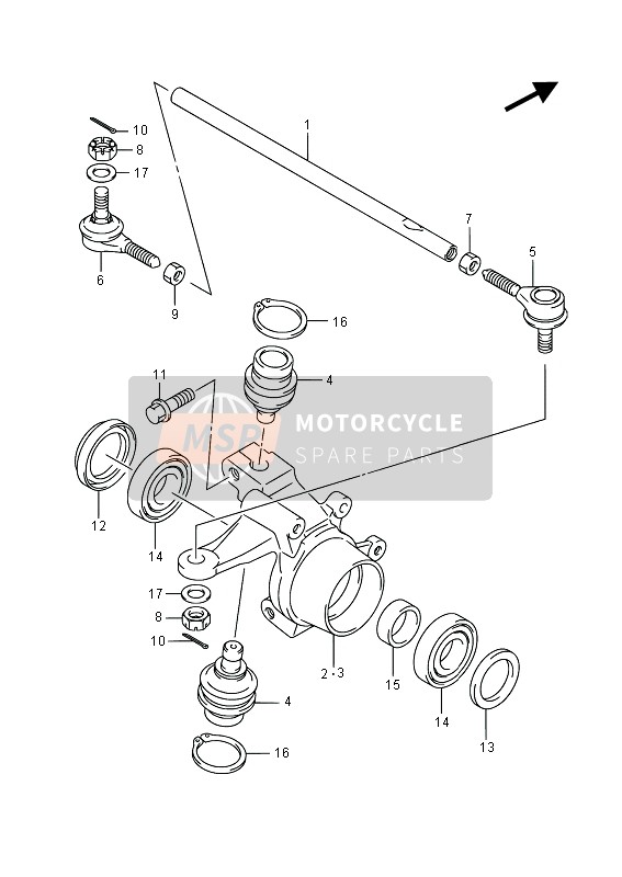 Suzuki LT-F400F KINGQUAD FSi 4X4 2016 Steering Knuckle for a 2016 Suzuki LT-F400F KINGQUAD FSi 4X4