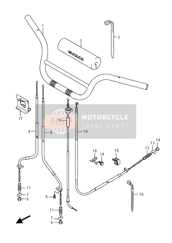 Suzuki LT-Z50 QUADSPORT 2016 Manillar para un 2016 Suzuki LT-Z50 QUADSPORT