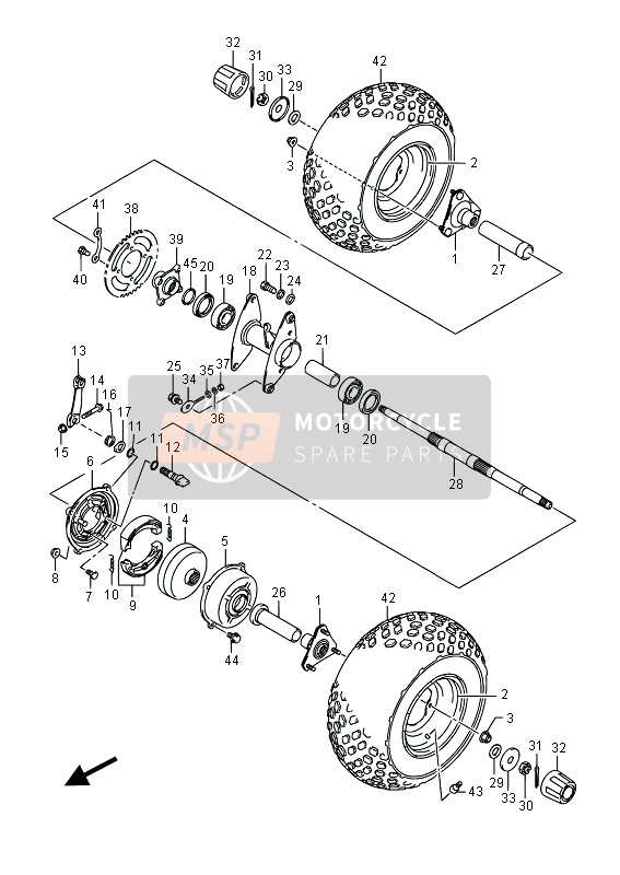 Suzuki LT-Z50 QUADSPORT 2016 Rear Wheel for a 2016 Suzuki LT-Z50 QUADSPORT