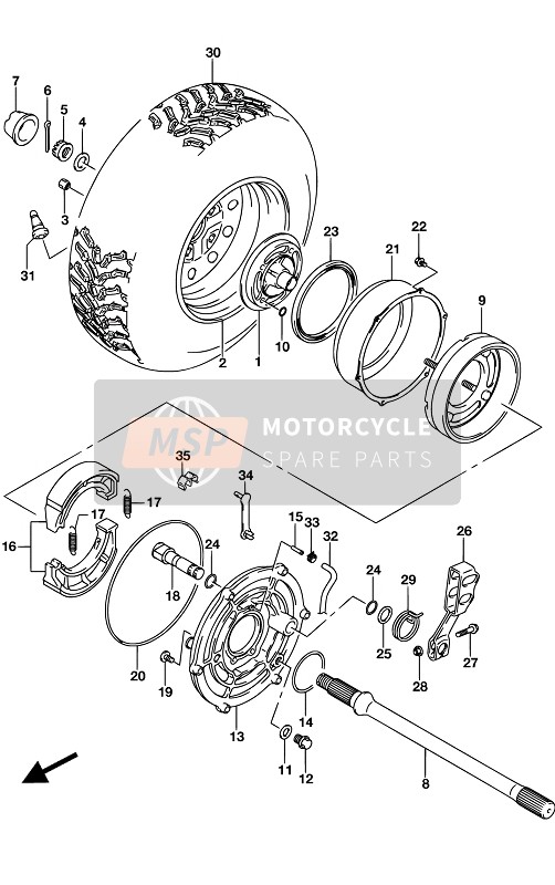 RH Rueda trasera