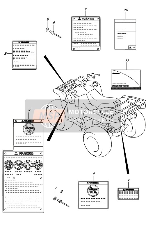 Suzuki LT-A500XP KINGQUAD AXi 4X4 2017 Étiquette pour un 2017 Suzuki LT-A500XP KINGQUAD AXi 4X4