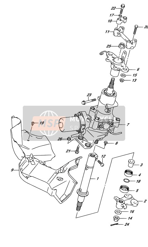 Suzuki LT-A500XP KINGQUAD AXi 4X4 2017 Steering Shaft for a 2017 Suzuki LT-A500XP KINGQUAD AXi 4X4