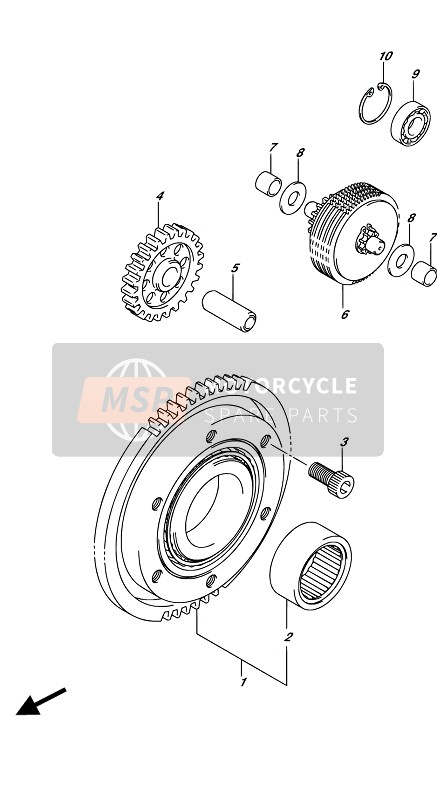 Suzuki LT-A750X KINGQUD AXi 4X4 2017 Starter Clutch for a 2017 Suzuki LT-A750X KINGQUD AXi 4X4